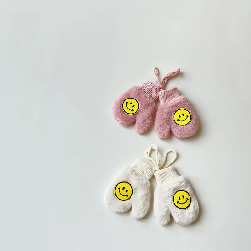 Baby Toddler Warm Yello Smile Gloves