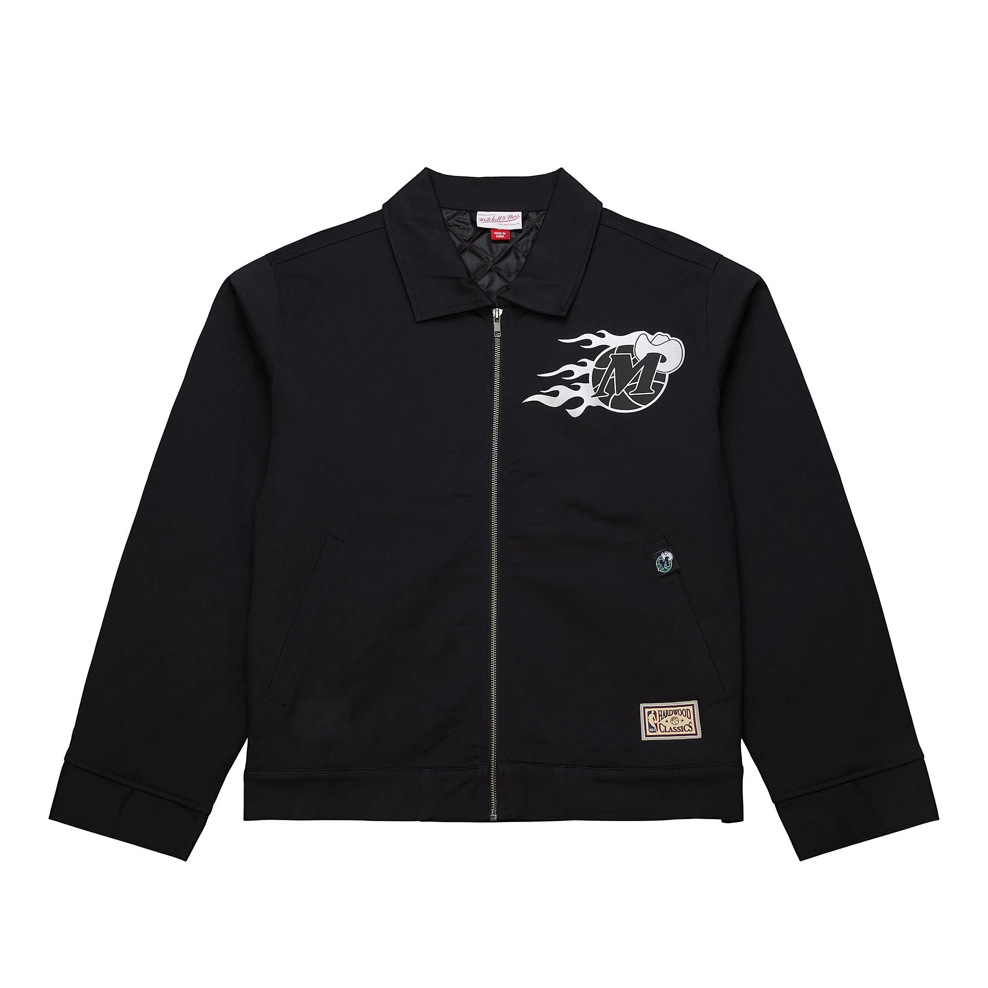 DALLAS MAVERICKS MITCHELL & NESS BLACK WORKMAN JACKET