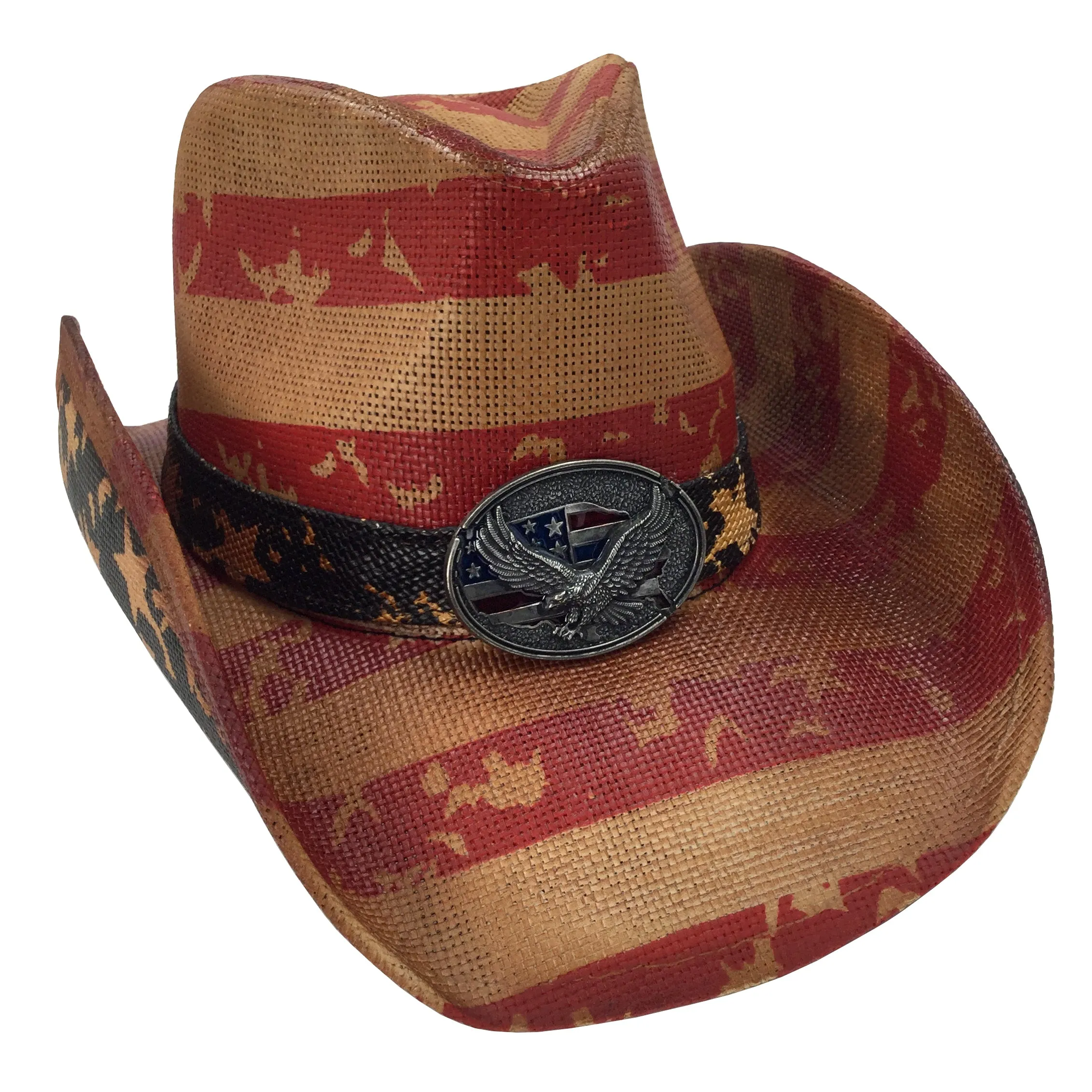 grinderPUNCH American Flag USA Cowboy Hat - Men and Women -  American Flag Western Style Cowboy Hat