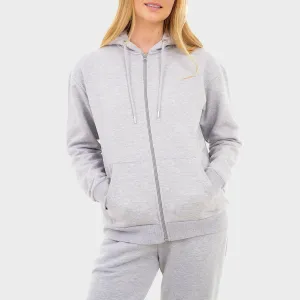 Ladies Grey Zip Through Hoodie